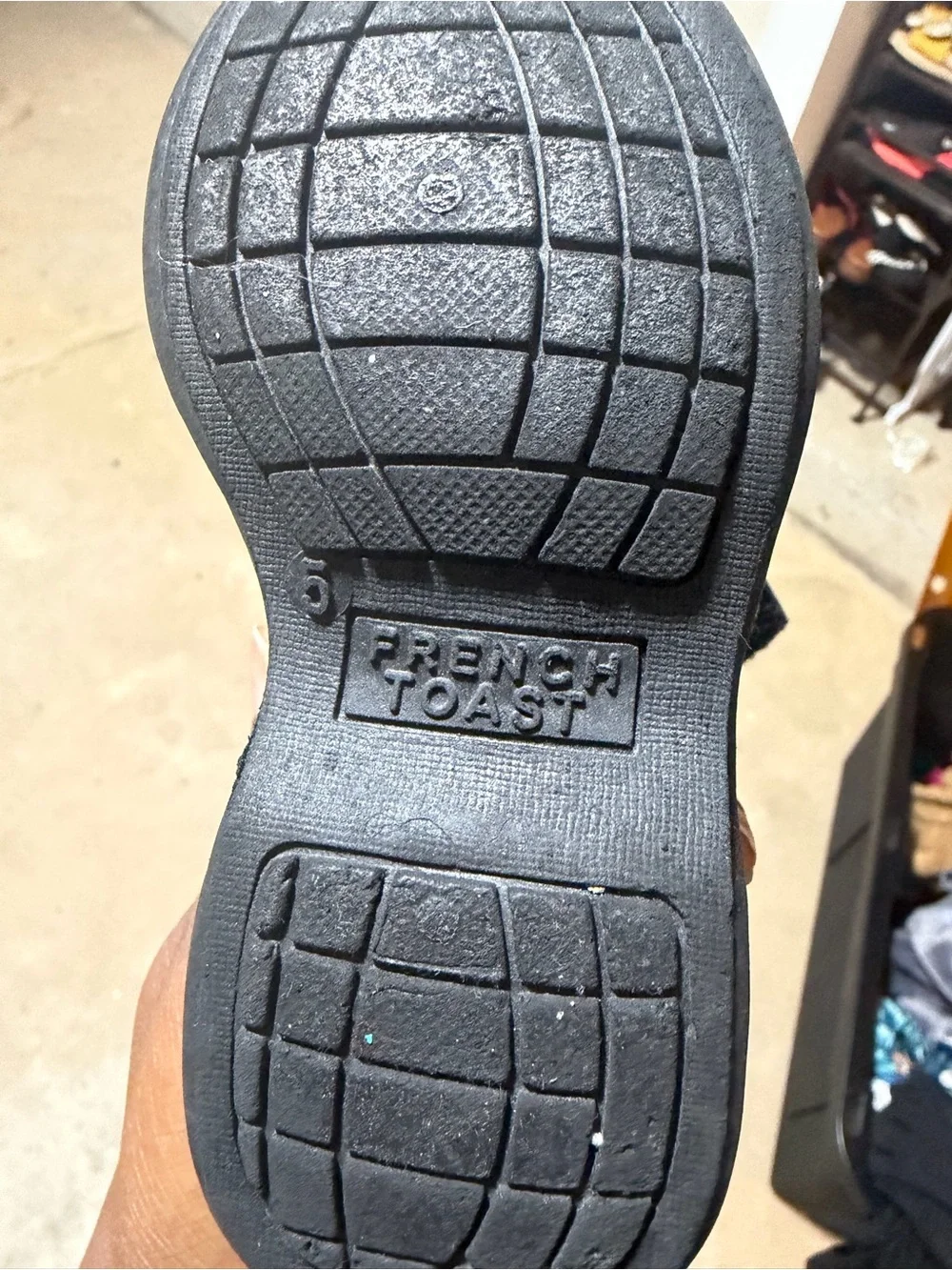 French Toast Black Velcro Dress Shoes for Kids